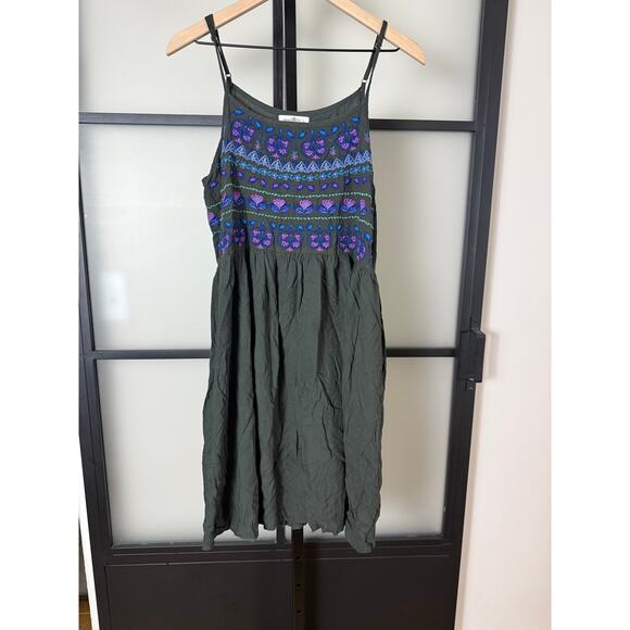 NATURAL LIFE Dresses & Skirts - Natural Life Sara Embroidered Mini Dress-Charcoal Size Large